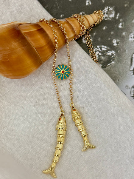 Double fish Necklace