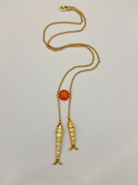 Double fish Necklace
