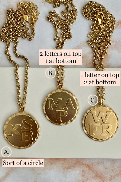 3 Letters Custom Medallion